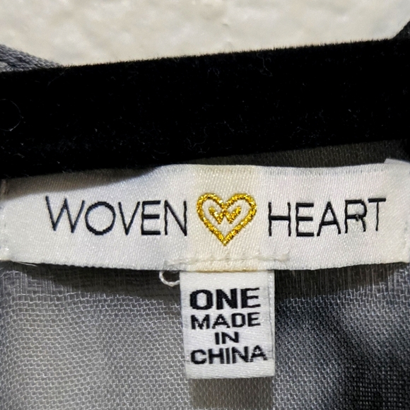 WOVEN HEART Black White Tie-Dye Kimono Beach Cover Up Raw Hem One Size - Picture 10 of 14